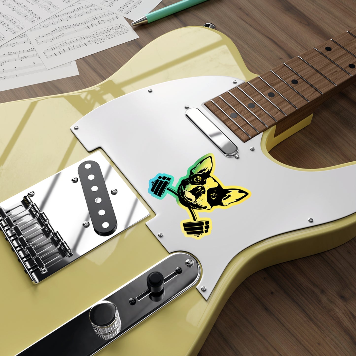 Finn Barbell Holographic Die-cut Stickers