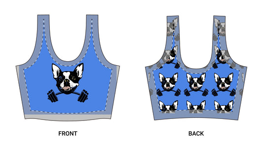 Blue Polyester Sports Bra (AOP)