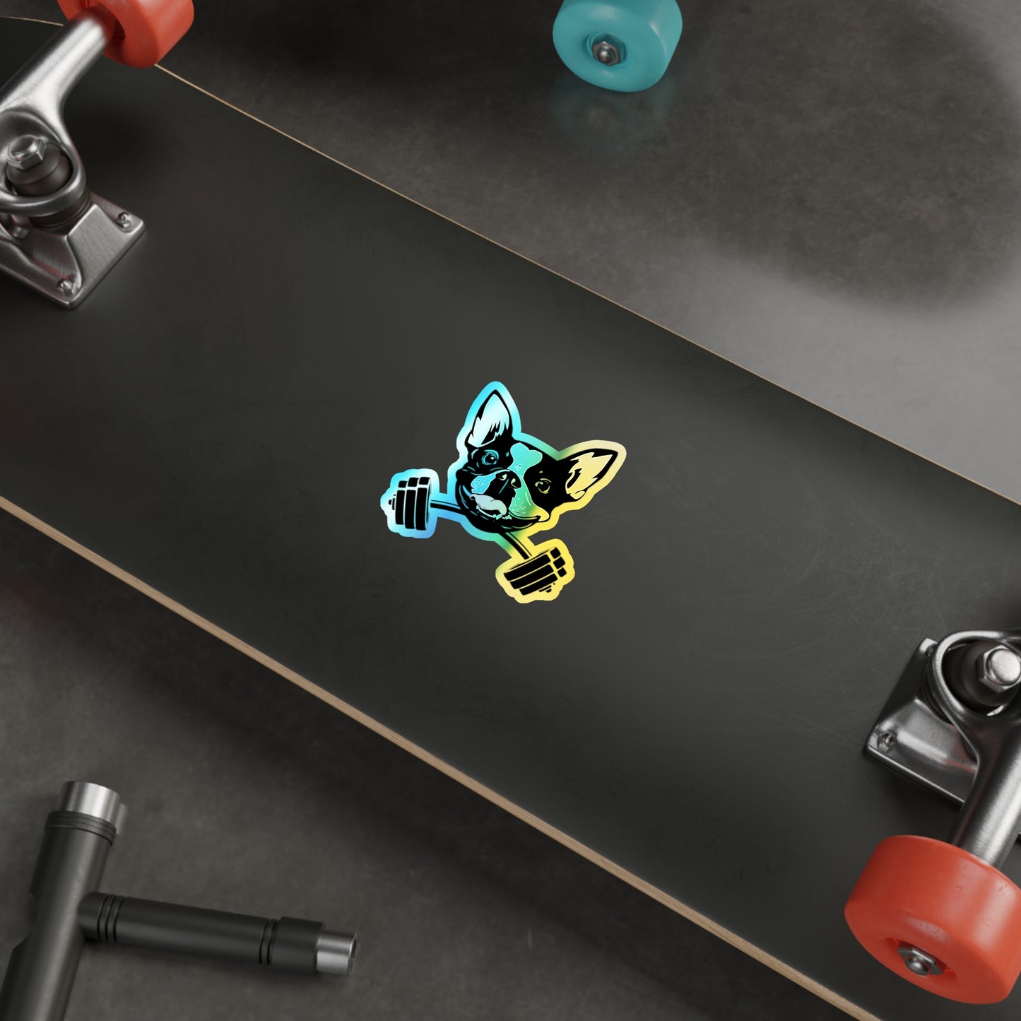 Finn Barbell Holographic Die-cut Stickers